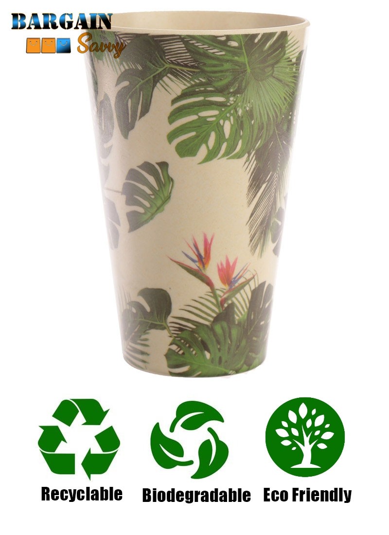 Biodegradable Bamboo Cup Cheese Plant Bird of Paradise Recyclable Sustainable Dishwasher Safe